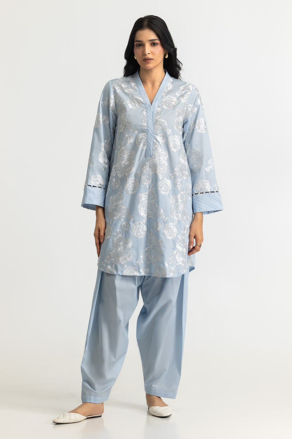 UAE- Cambric Embroidered Co-Ord Set