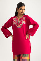 UAE- Cambric Embroidered Shirt And Printed Trouser