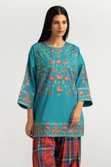 UAE-Cambric Embroidered Shirt And Printed Trouser