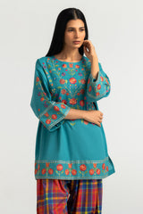 UAE-Cambric Embroidered Shirt And Printed Trouser