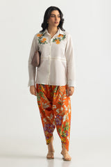 UAE-Cambric Embroidered Shirt And Printed Tulip Shalwar
