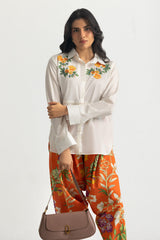 UAE-Cambric Embroidered Shirt And Printed Tulip Shalwar