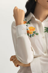 UAE-Cambric Embroidered Shirt And Printed Tulip Shalwar
