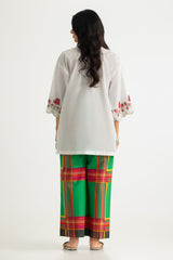 UAE- Cambric Embroidered Shirt With Printed Trouser