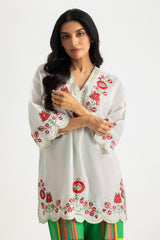 UAE- Cambric Embroidered Shirt With Printed Trouser
