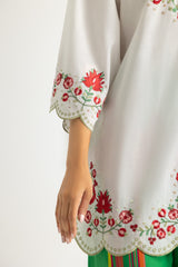 UAE- Cambric Embroidered Shirt With Printed Trouser