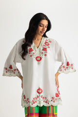 UAE- Cambric Embroidered Shirt With Printed Trouser