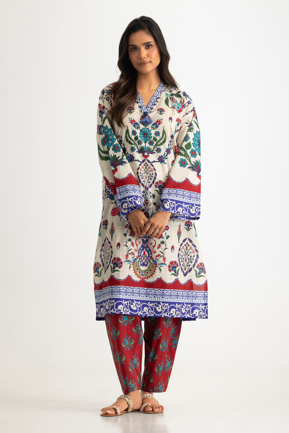 UAE- Cambric Printed Co-Ord Set
