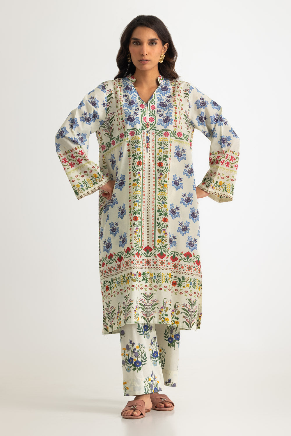 UAE- Cambric Printed Co-Ord Set