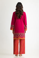 UAE- Cambric Printed Co-Ord Set With Embroidered