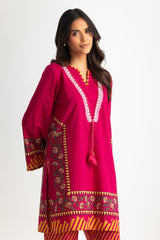 UAE- Cambric Printed Co-Ord Set With Embroidered