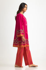 UAE- Cambric Printed Co-Ord Set With Embroidered