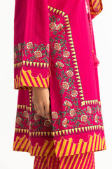 UAE- Cambric Printed Co-Ord Set With Embroidered