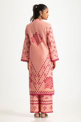 UAE- Cambric Printed Co-Ord Set With Embroidered