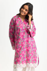 UAE- Cambric Printed Co-Ord Set With Embroidered