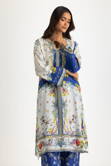 UAE- Cambric Printed Co-Ord Set With Embroidered