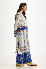 UAE- Cambric Printed Co-Ord Set With Embroidered