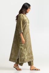 UAE-Cambric Printed Co-Ord Set With Embroidered