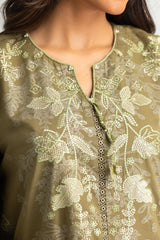 UAE-Cambric Printed Co-Ord Set With Embroidered