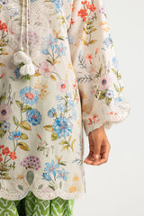 UAE- Cambric Printed Co-Ord Set With Embroidered