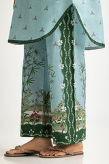 UAE- Cambric Printed Co-Ord Set With Embroidered