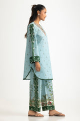 UAE- Cambric Printed Co-Ord Set With Embroidered
