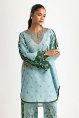 UAE- Cambric Printed Co-Ord Set With Embroidered