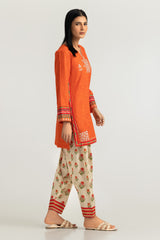 UAE-Cambric Printed Co-Ord Set With Embroidered