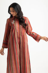UAE- Cambric Printed Embellished Shirt