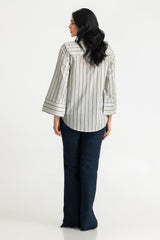 UAE- Cambric Printed Embellished Shirt