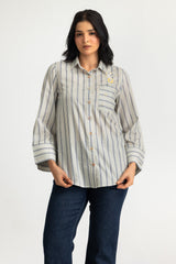 UAE- Cambric Printed Embellished Shirt
