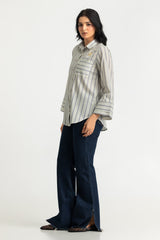 UAE- Cambric Printed Embellished Shirt