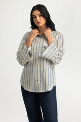 UAE- Cambric Printed Embellished Shirt