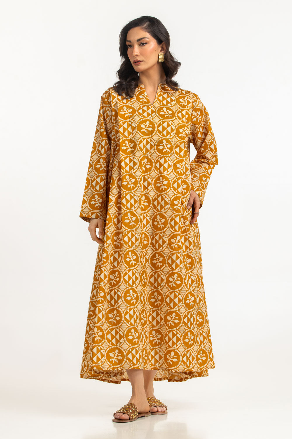 UAE-Cambric Printed Long Shirt IPS-77154