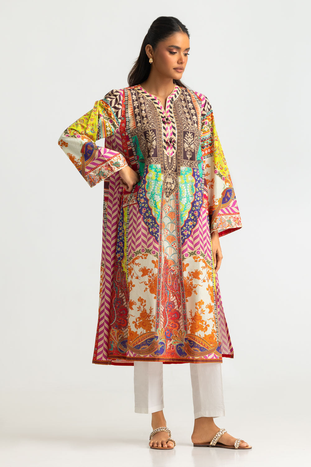 UAE- Cambric Printed Long Shirt