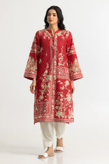 UAE- Cambric Printed Shirt And Embroidered Shalwar