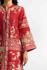 UAE- Cambric Printed Shirt And Embroidered Shalwar