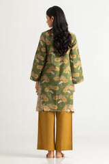 UAE- Cambric Printed Shirt With Embroidered And Dyed Trouser