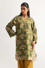 UAE- Cambric Printed Shirt With Embroidered And Dyed Trouser
