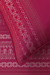UAE-Carmine T-200 Embroidered Quilt Cover Set