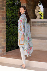 UAE-3 Piece Printed Lawn suit with Chiffon Dupatta