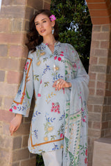 UAE-3 Piece Printed Lawn suit with Chiffon Dupatta