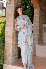 UAE-3 Piece Printed Lawn suit with Chiffon Dupatta