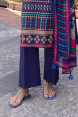 UAE-3 Piece Printed Lawn suit with Chiffon Dupatta