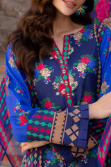 UAE-3 Piece Printed Lawn suit with Chiffon Dupatta