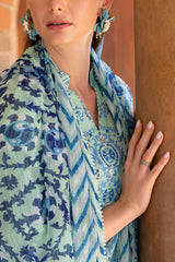 UAE-3 Piece Printed Lawn suit with Chiffon Dupatta