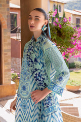 UAE-3 Piece Printed Lawn suit with Chiffon Dupatta
