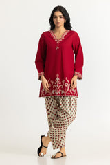 UAE- Cotton Bana Dora Embroidered Co-Ord Set