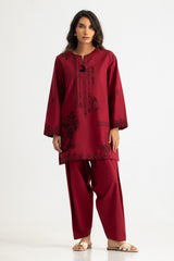 UAE- Cotton Bana Dora Embroidered Co-Ord Set