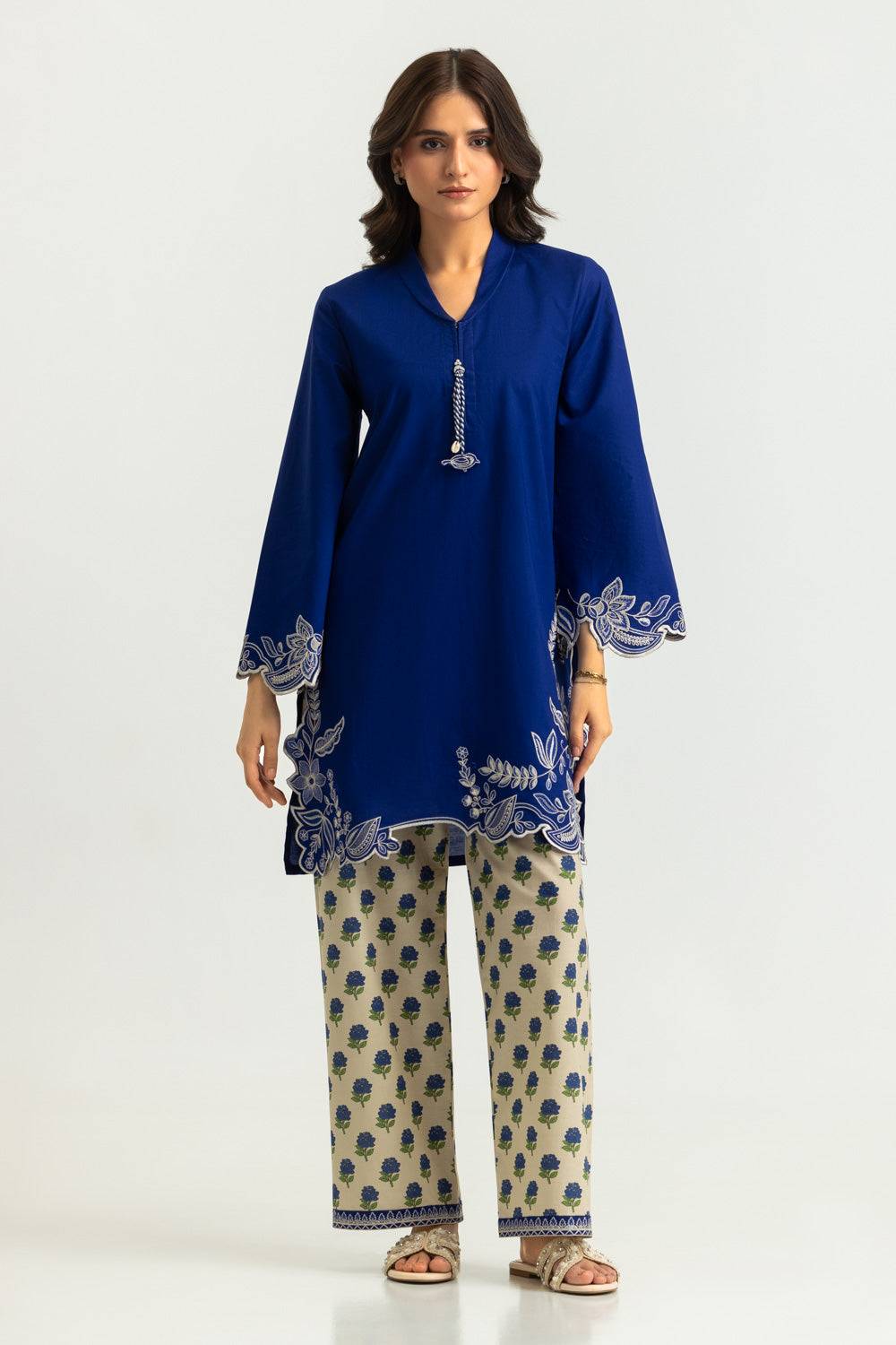 UAE-Cotton Bana Dora Printed Co-Ord Set With Embroidered